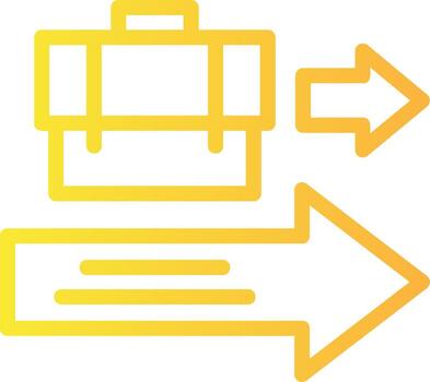 salida entrevista lineal degradado icono vector