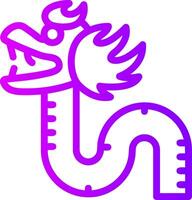 Dragon Dance Linear Gradient Icon vector