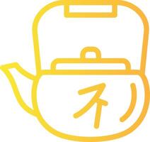 Tea Pot Linear Gradient Icon vector