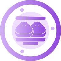 Shrimp Dumpling Glyph Gradient Icon vector