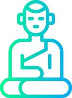 Buddha Statue Linear Gradient Icon vector