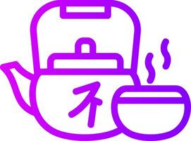 Tea Ceremony Linear Gradient Icon vector