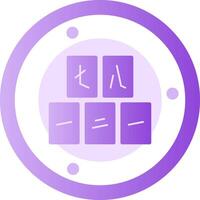 Mahjong Tiles Glyph Gradient Icon vector