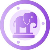 Auspicious Elephant Glyph Gradient Icon vector