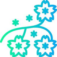 Cherry Blossom Branch Linear Gradient Icon vector