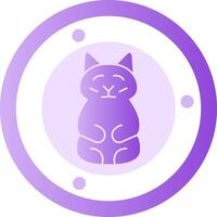 Prosperity Cat Glyph Gradient Icon vector