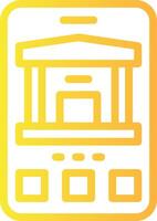 Bank Linear Gradient Icon vector