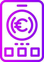 Euro Sign Linear Gradient Icon vector