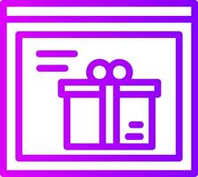 Gift Box Linear Gradient Icon vector