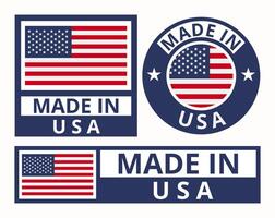 vector conjunto hecho en Estados Unidos diseño producto etiquetas negocio íconos ilustración