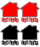 Set for sale and for rent sign icon. House Marketing vector illustration