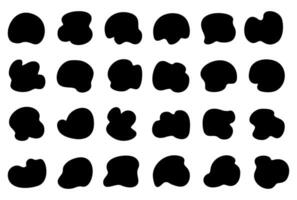 set black liquid fluids shapes abstract elements. Blob silhouette icon design vector illustration