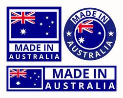 Vector set made in Australia design product labels business icons illustration