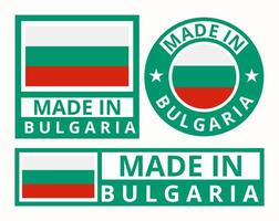 Vector set made in Bulgaria design product labels business icons illustration