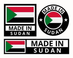 Vector set made in Sudan design product labels business icons illustration