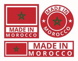 Vector set made in Morocco design product labels business icons illustration