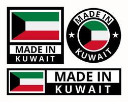 vector conjunto hecho en Kuwait diseño producto etiquetas negocio íconos ilustración
