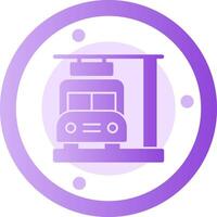 icono de gradiente de glifo de parada de autobús vector