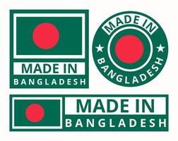 vector conjunto hecho en Bangladesh diseño producto etiquetas negocio íconos ilustración