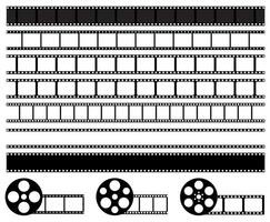 vector conjunto película tira icono. película carretes diseño ilustración