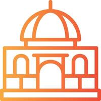 Mosque Linear Gradient Icon vector