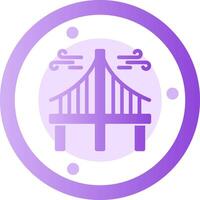 puente glifo degradado icono vector