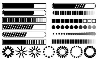 Set loading bar progress icons sign vector illustration