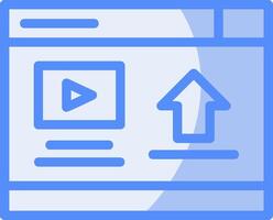 Upload Line Filled Blue Icon vector
