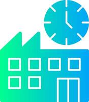 Factory Clock Glyph Gradient Icon vector