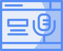 Microphone Line Filled Blue Icon vector