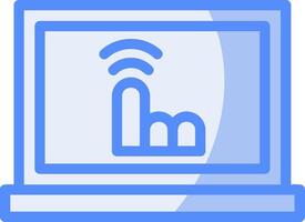 Touchscreen Line Filled Blue Icon vector