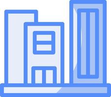City Line Filled Blue icon vector