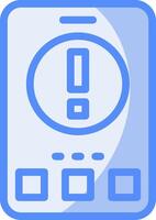 Exclamation Mark Line Filled Blue Icon vector