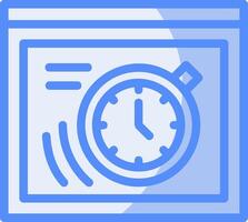 Alarm Clock Line Filled Blue Icon vector