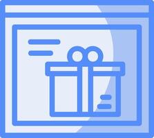 Gift Box Line Filled Blue Icon vector