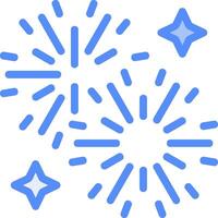 Firework Display Line Filled Blue Icon vector