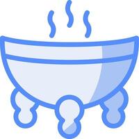 Incense Burner Line Filled Blue Icon vector