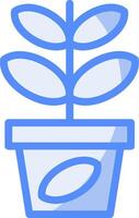 Jade Plant Line Filled Blue Icon vector