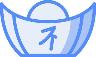 Yuanbao Line Filled Blue Icon vector