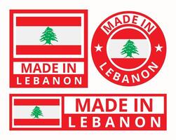 Vector set made in Lebanon design product labels business icons illustration