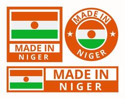 Vector set made in Niger design product labels business icons illustration