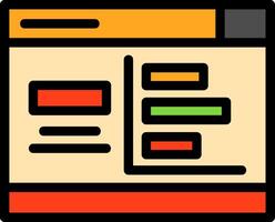 Bar Chart Line Filled vector