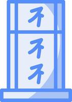 antepasado tableta línea lleno azul icono vector