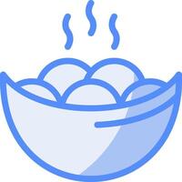 Yuanxiao Line Filled Blue Icon vector