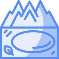 lago línea lleno azul icono vector