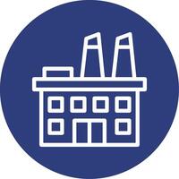 Factory Building Outline Circle Icon vector