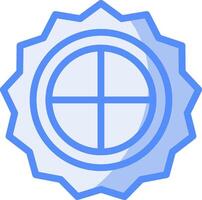 Moon Cake Line Filled Blue Icon vector