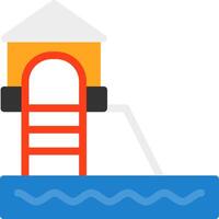 Water Slide Flat Icon vector