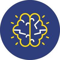 Brainstorming Dual Line Circle Icon vector