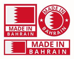 Vector set made in Bahrain design product labels business icons illustration